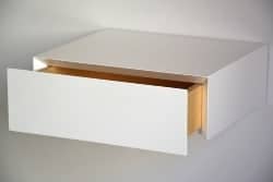 apartment furniture - Minimalist white floating nightstand