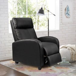 apartment furniture - Single Recliner Chair Padded Seat Black
