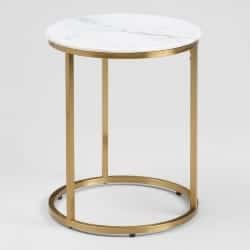 modern living room furniture - Round White Marble Milan Accent Table