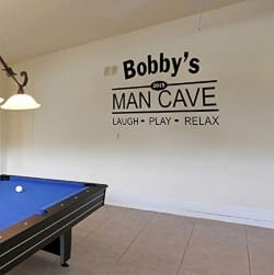 29. Personalized Name Man Cave Vinyl Wall Decal Sticker Art