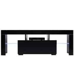 Modern White TV Stand with LED Light