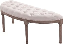 Best Living Room Furniture - Tufted Half Circle Ottoman Bench Seat
