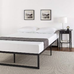 Cheap bedroom furniture- 14 Inch Metal Platform Bed Frame with Steel Slat Support