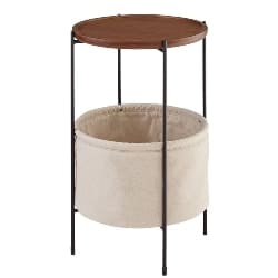 Cheap bedroom furniture- Rivet Round Storage Basket Side Table (1)