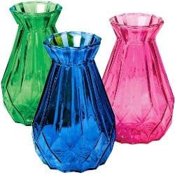 Cheap bedroom furniture-Trivo Three Recycled Glass Vases & Metal Stand