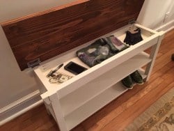 bedroom furniture - Storage Bench 32 Inch With Two Shoe Shelves