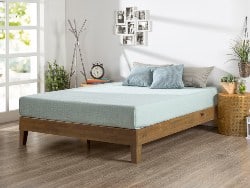 bedroom furniture - Zinus Alexis 12 Inch Deluxe Wood Platform Bed _ No Box Spring Needed _ Wood Slat Support _ Rustic Pine Finish, Queen