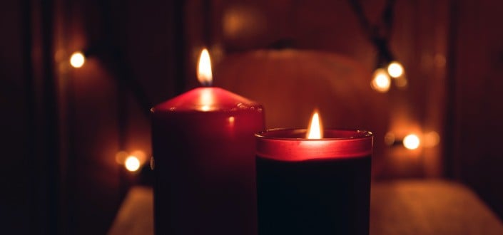 two votive candles 