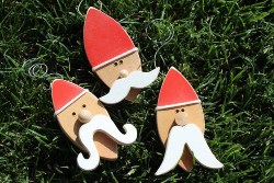 64. Wooden Santa Ornaments (1)
