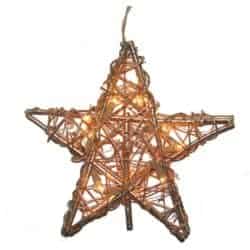 farmhouse christmas decor - Rattan Star Tree Topper