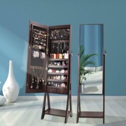 Mirror Jewelry Cabinet Armoire Floor Stand