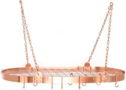 45. Old Dutch Satin Copper Pot Rack with Grid