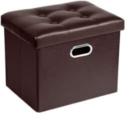 Ottoman with Storage Folding Leather Ottoman Footrest