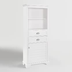 Cheap Traditional Furniture Ideas - White Wood Maryella Tall Bathroom Cabinet (1)