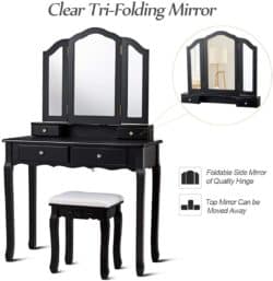Modern Family Room Furniture Ideas -  Giantex Bathroom Makeup Table with Stool