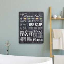 Personalized Bathroom Rules Canvas Print