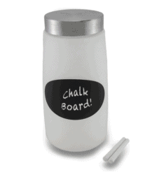 housewarming gifts for men - Frosted Glass Storage Jar w Metal Twist Top Lid and Chalkboard Label1