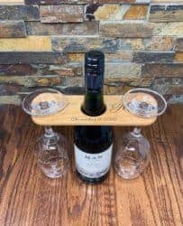 Personalized Practical housewarming gifts - Personalized Wood Wine Glass Caddy