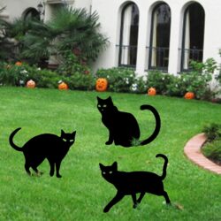 Black Cat Lawn Decorations Signs