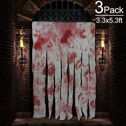Bloody Hand Prints Curtain (1)