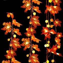 Outdoor Halloween party decorations - Maple Leaf & Pumpkin String Light