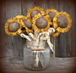 room decorations for fall - Fabric Sunflowers on Sticks