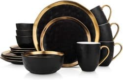 Black and Gold Dinnerware Set