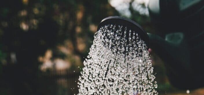 Water falling from a watering can