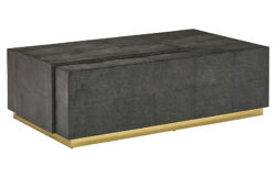 Eugenia Faux-Shagreen Coffee Table, Charcoal