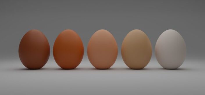 eggs with different variants of colors