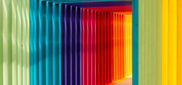 Rainbow colored wall