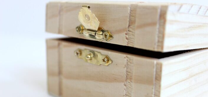 Antique box chest close up